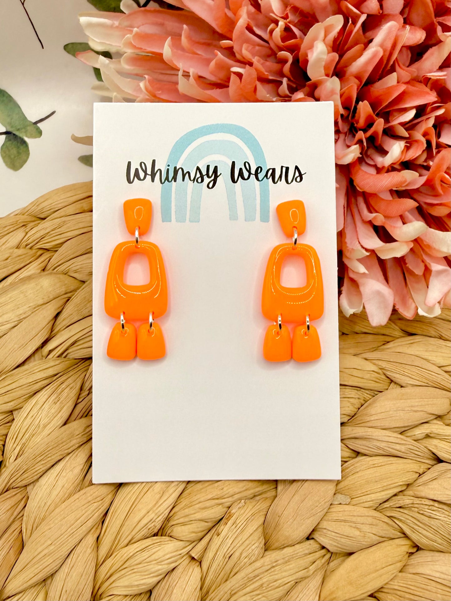 Neon Orange Toggle Dangles