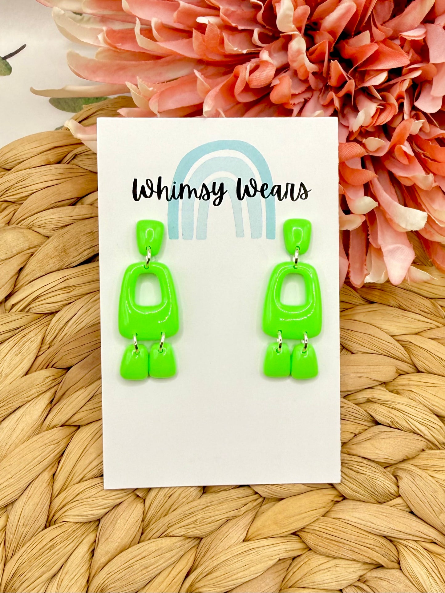 Neon Green Toggle Dangles