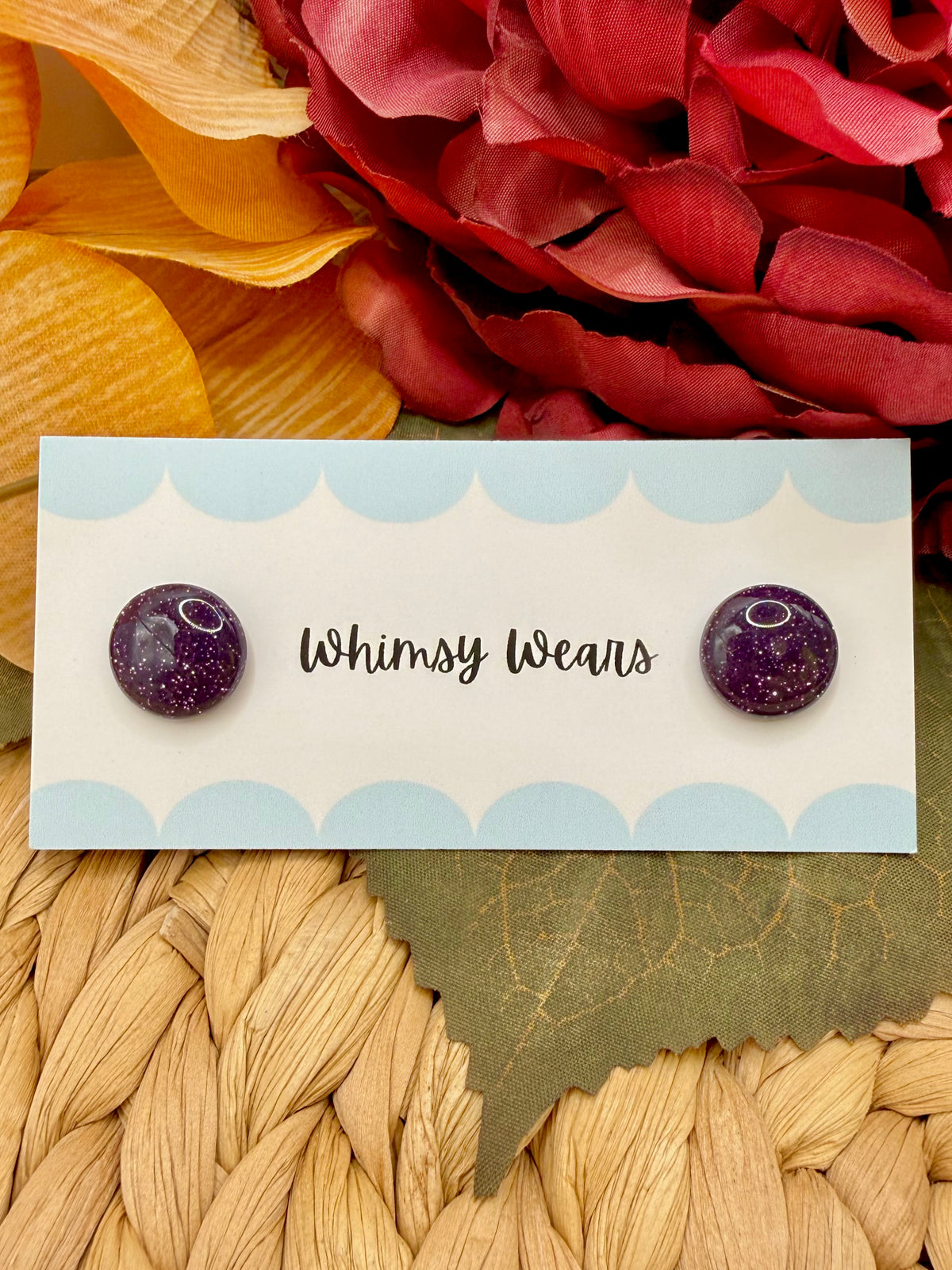 Purple Glitter Studs