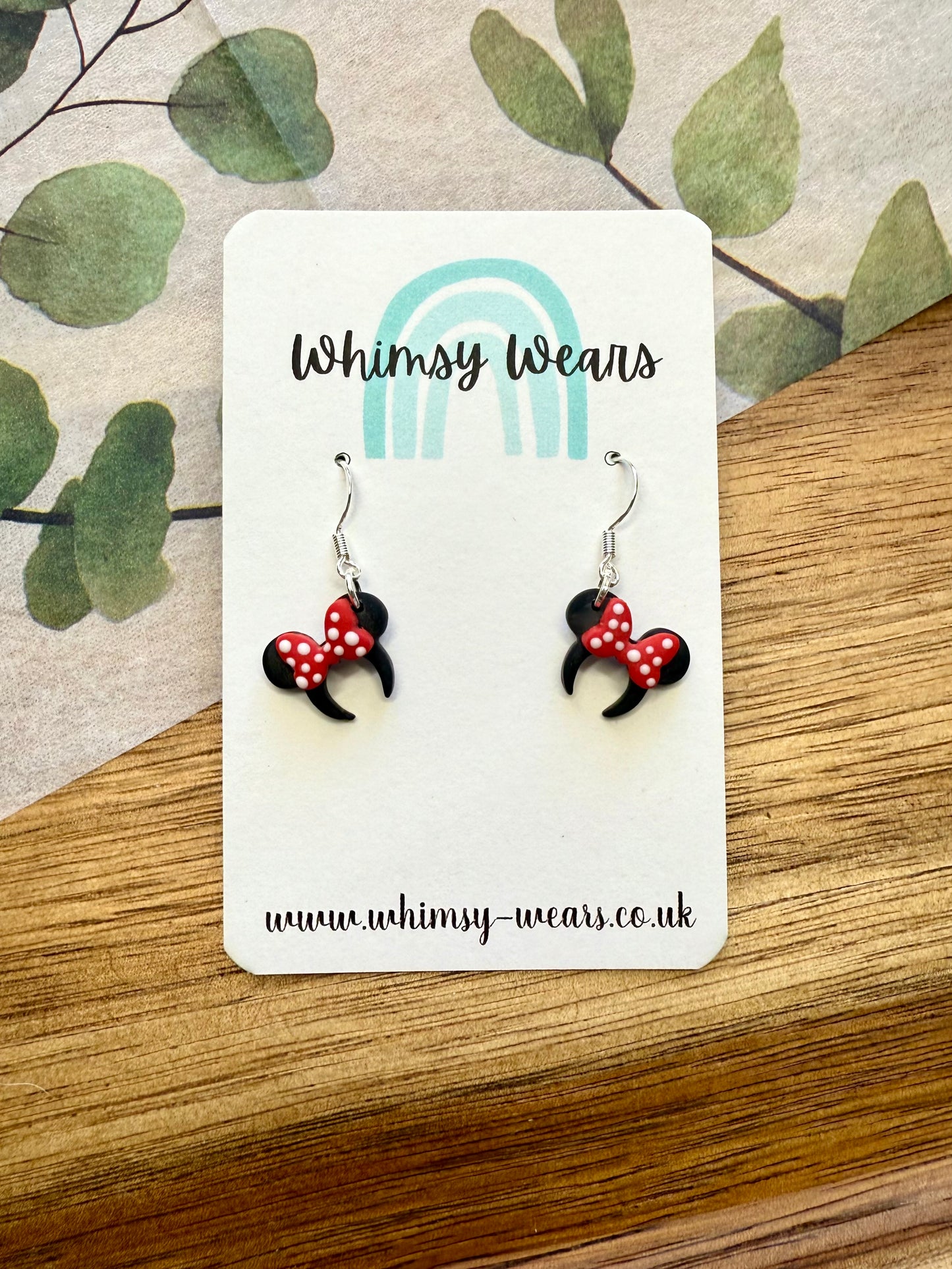 Mouse Ear with Bow Headband earrings