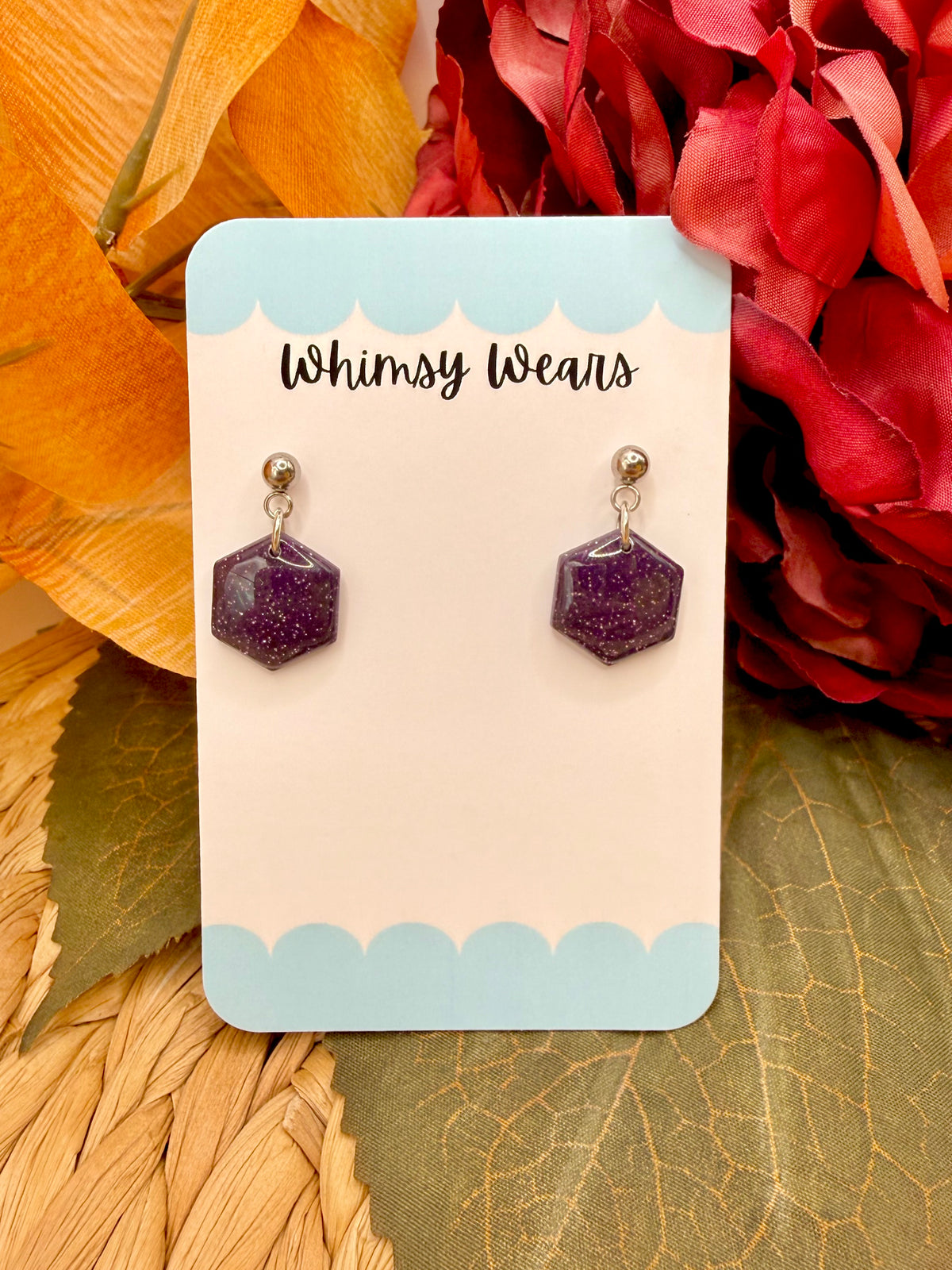 Purple Glitter Dangles