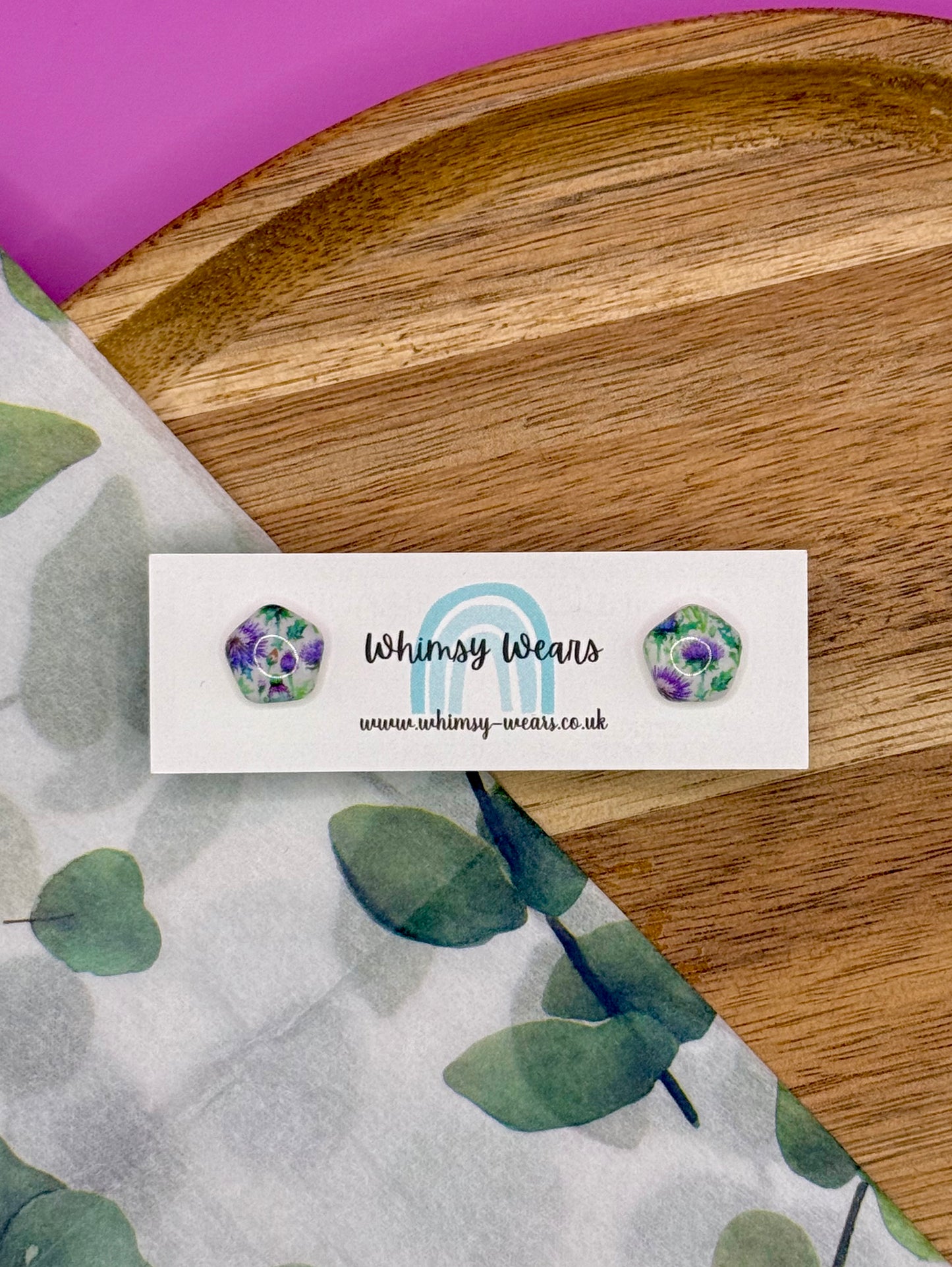 Thistles - Hexagon Studs