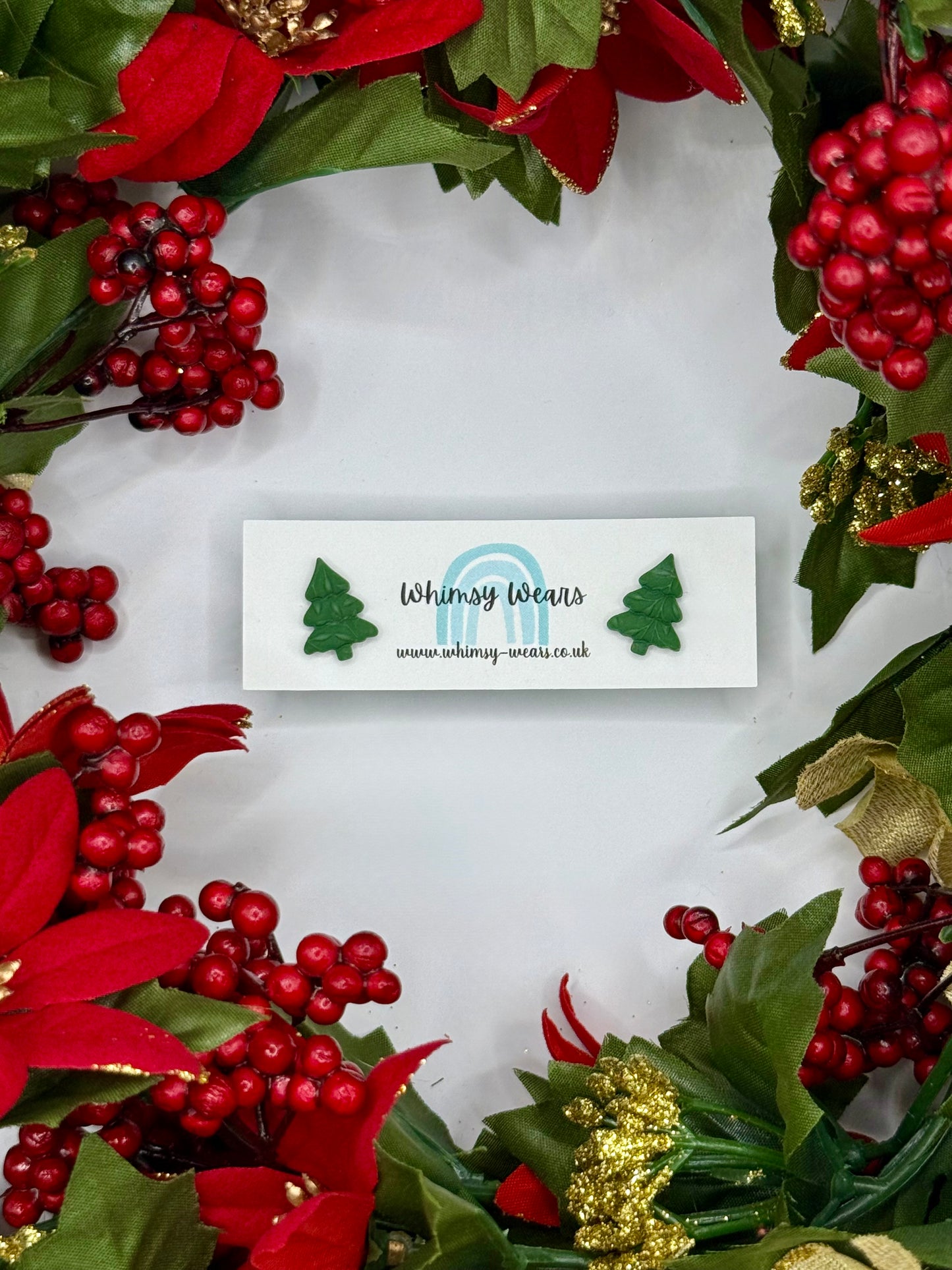 Christmas Tree Studs - Green