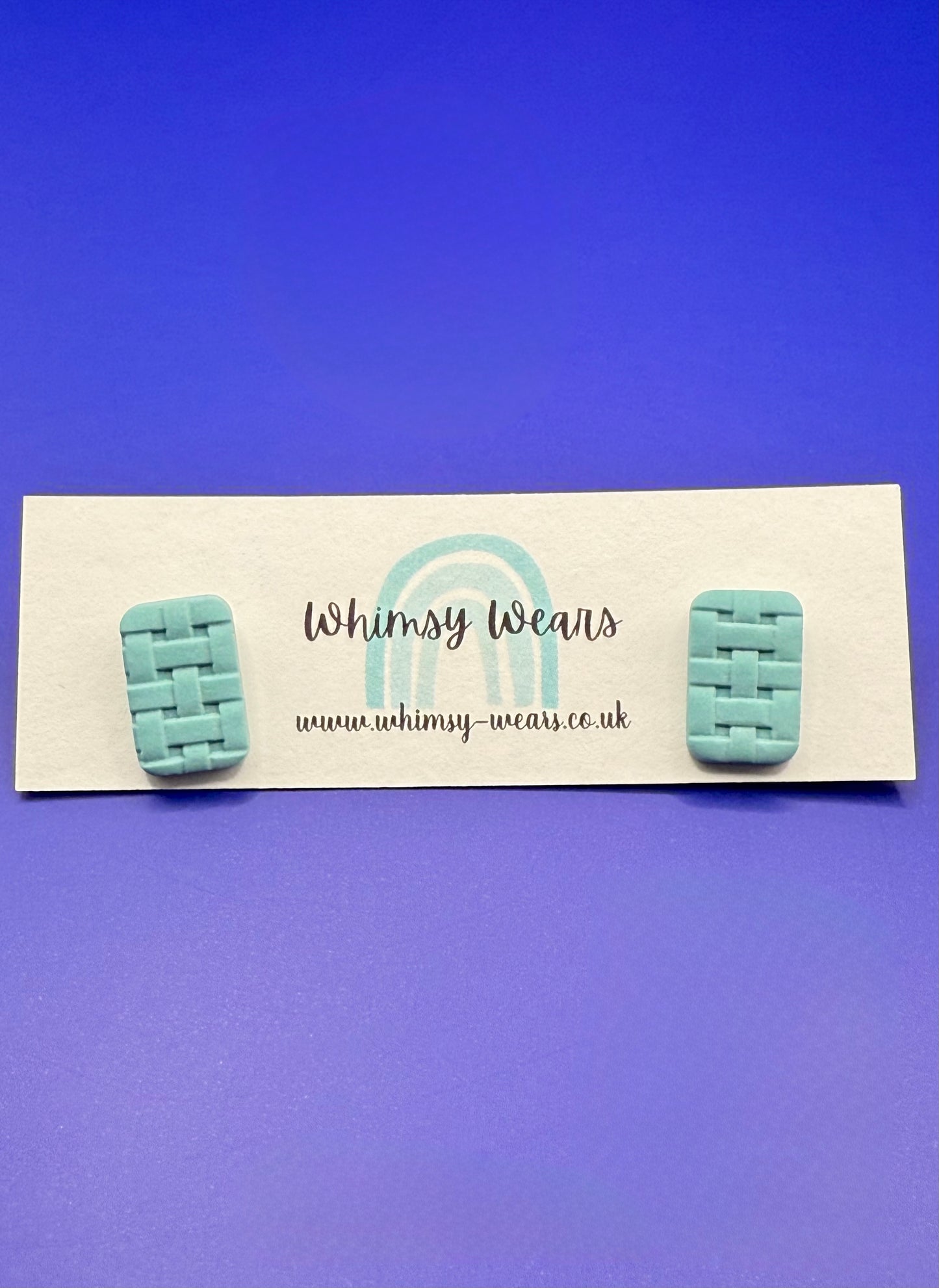 Blue Woven textured studs