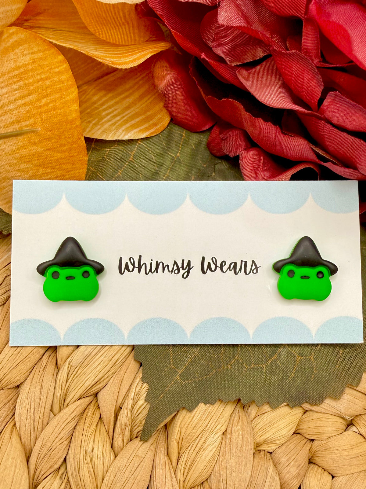 Witch Hat Frog Studs