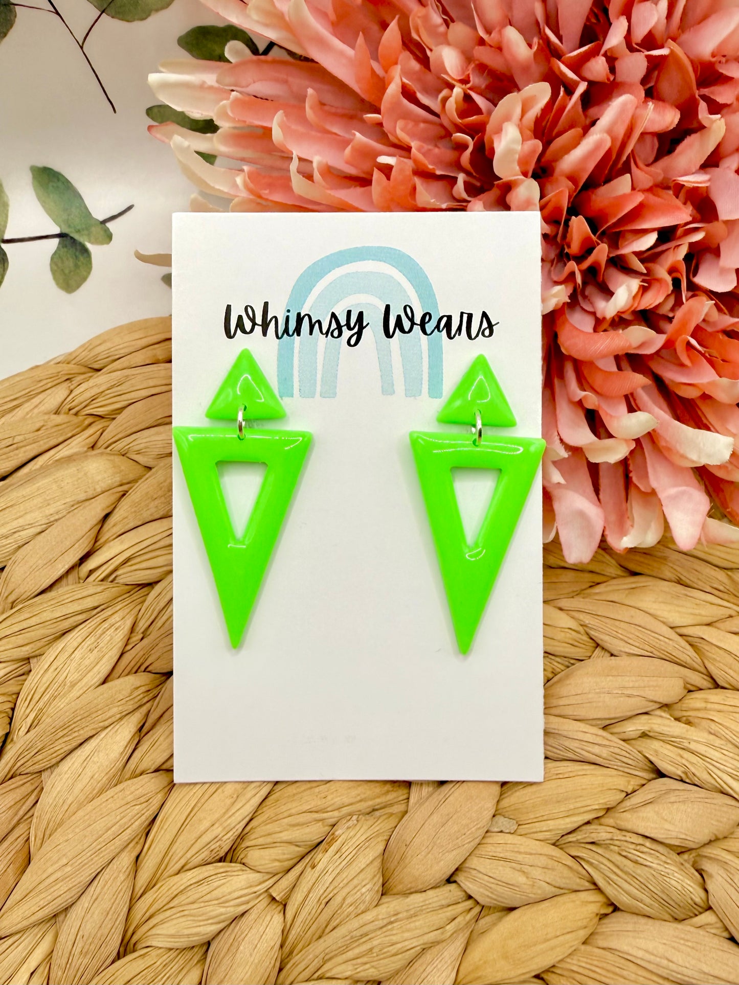 Neon Green Triangle Dangles