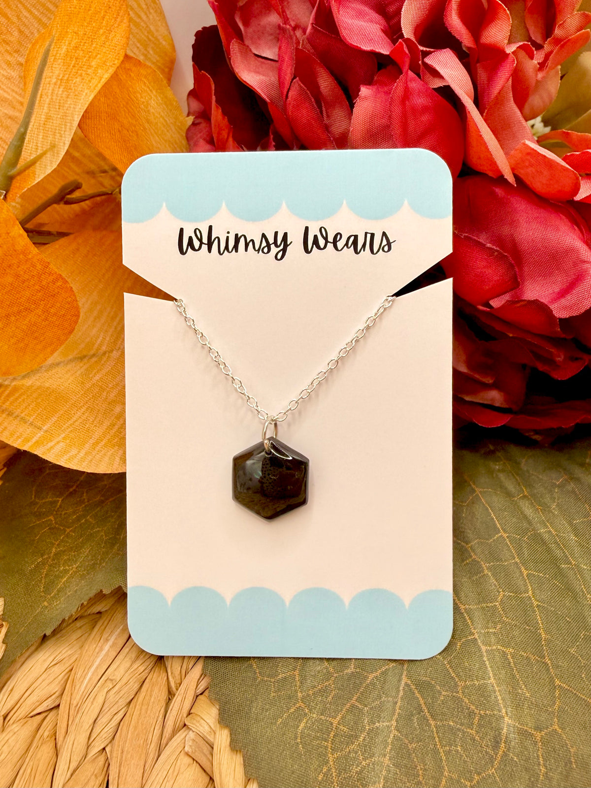 Black Hexagon Necklace