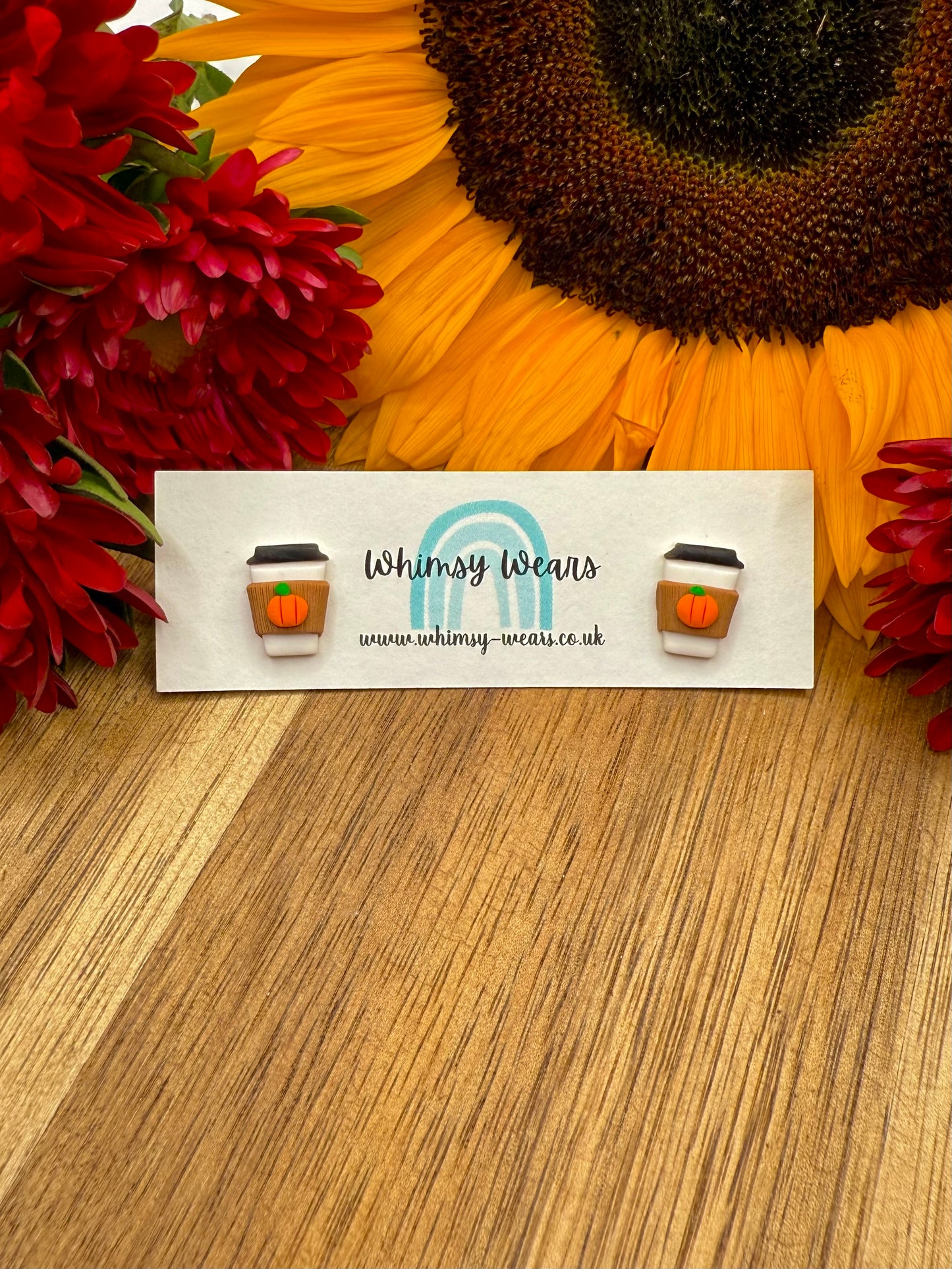 Pumpkin Coffee Cup Studs