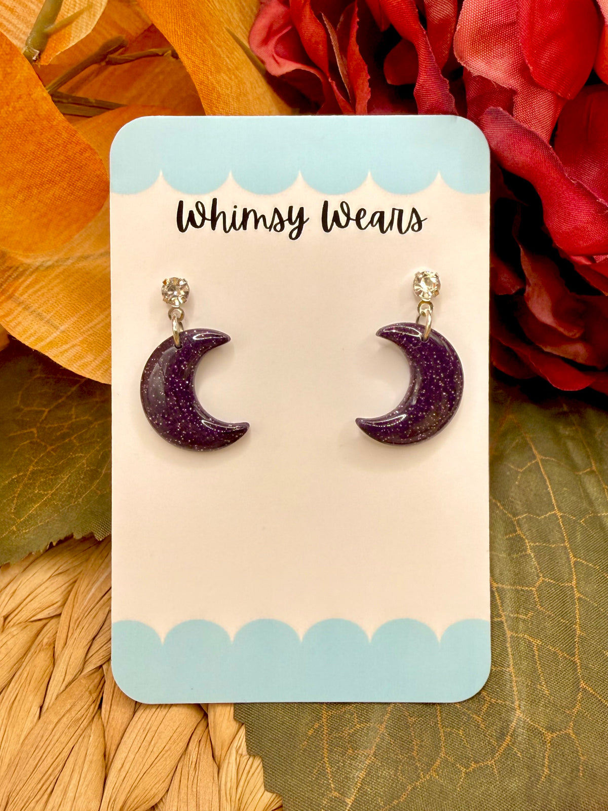 Purple Glitter Moons