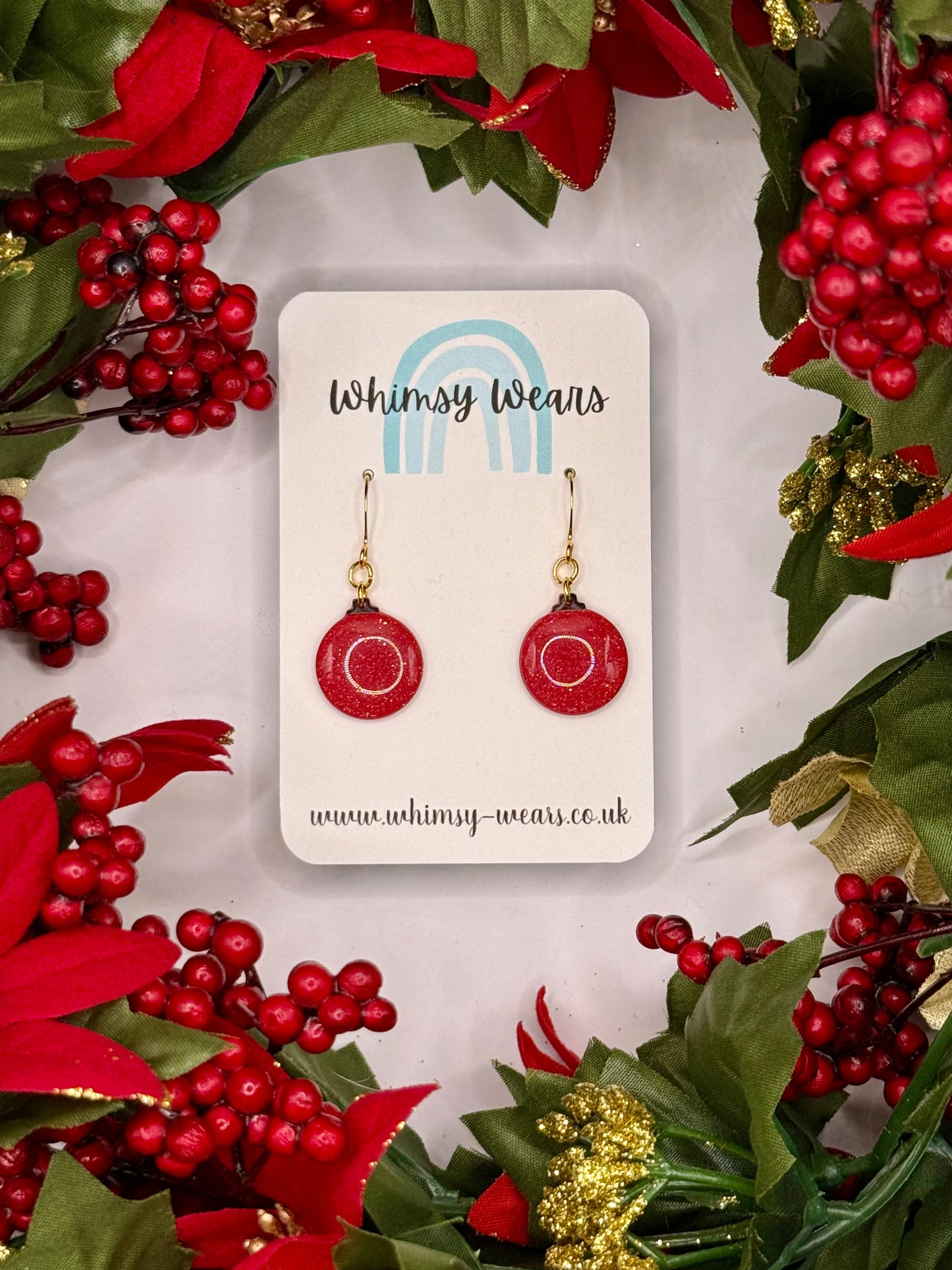 Red Glittery Baubles