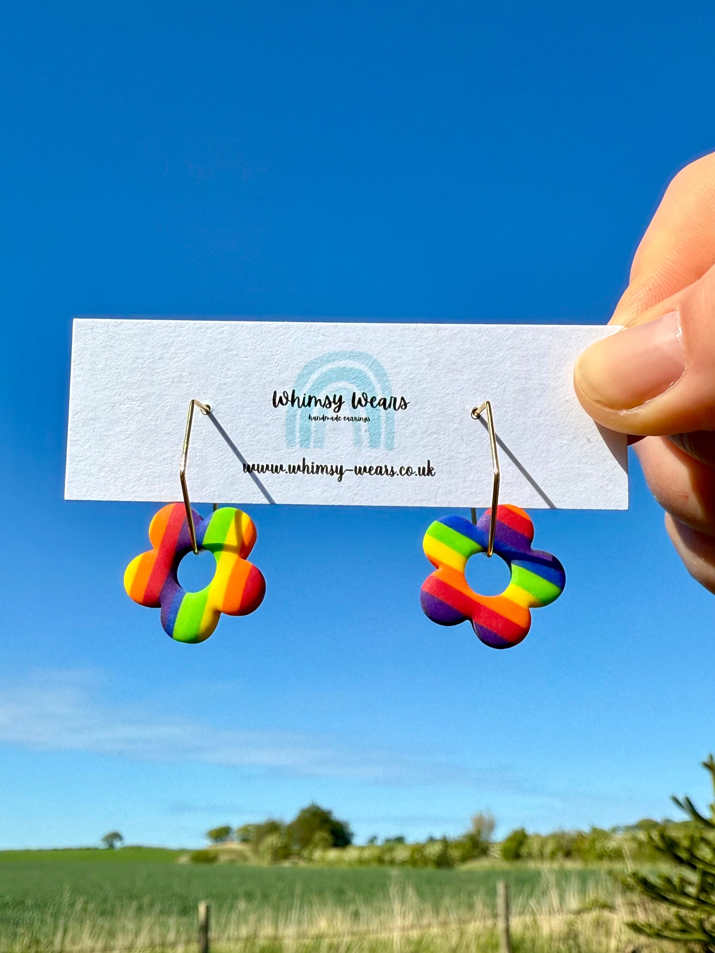 Rainbow Flower Hoops