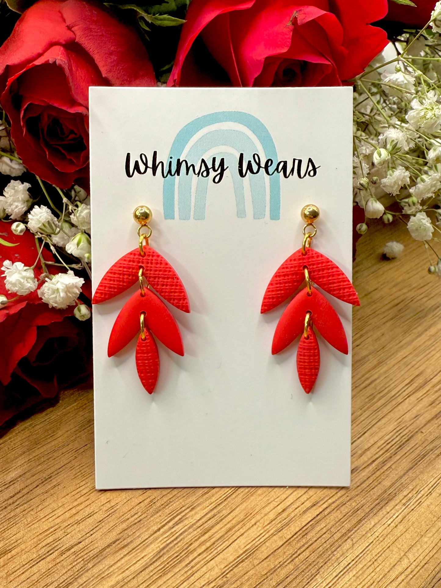 Valentines Textured Tiered earrings