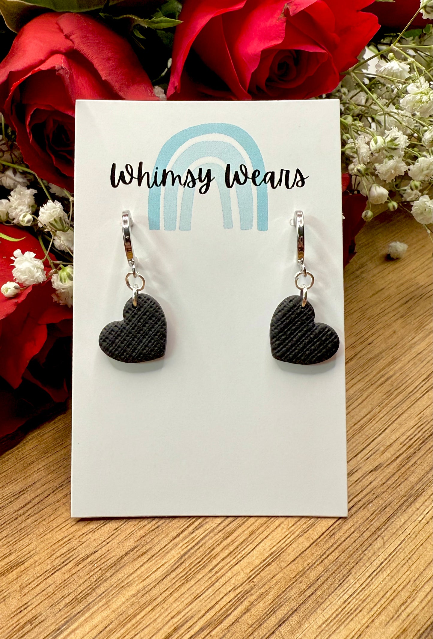 Valentines Textured Hearts - Black