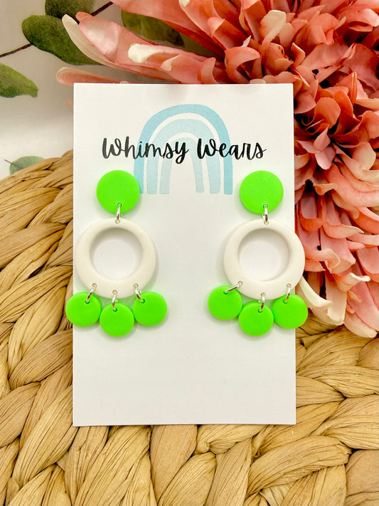 Neon Green Circle Dangles