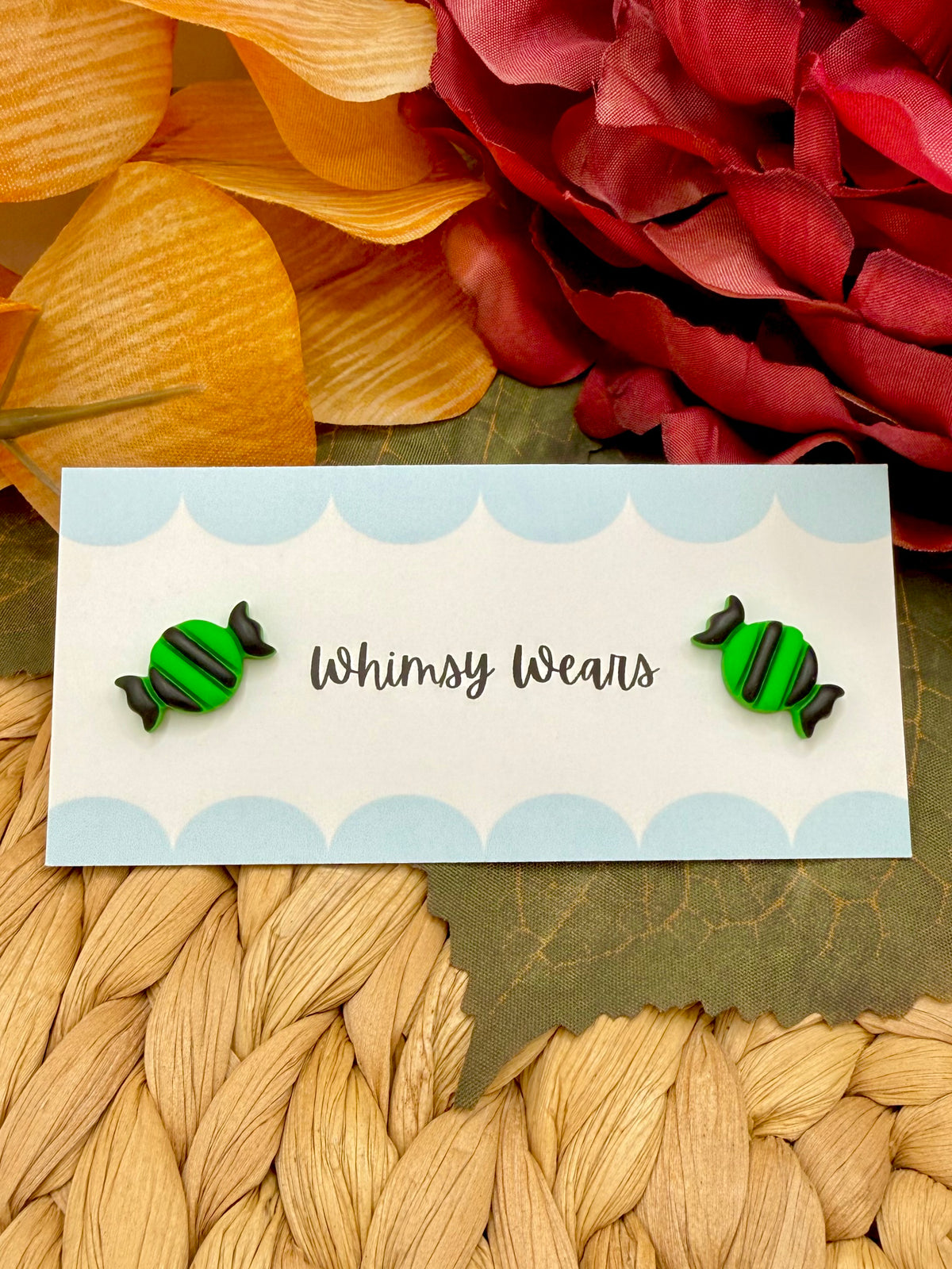 Spooky Sweet Studs - Green