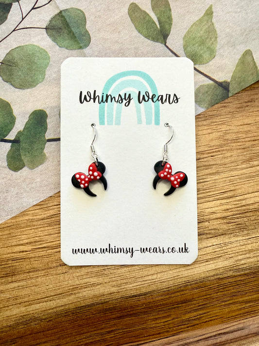 Mouse Ear with Bow Headband earrings