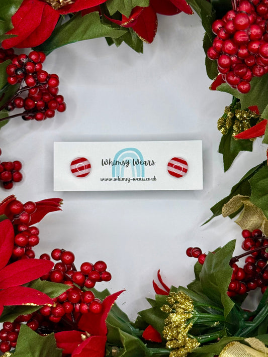 Candy Cane Stripe Studs