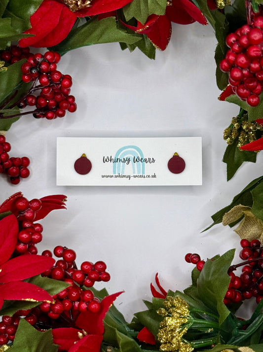 Bauble Studs - Burgundy