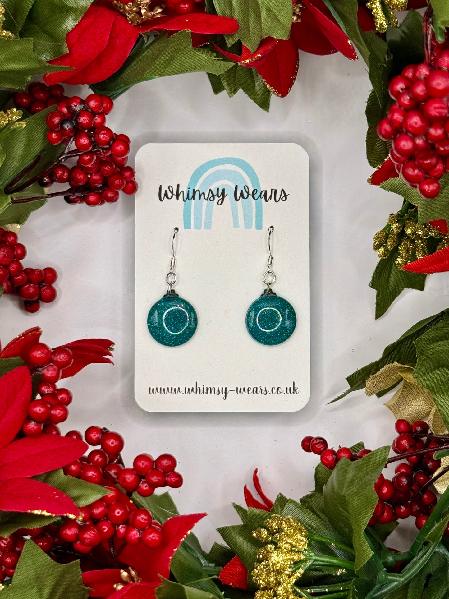 Green Glittery Baubles