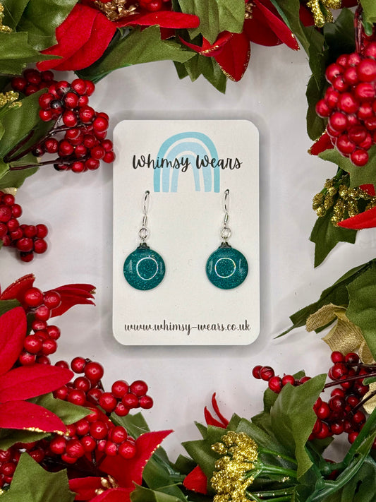 Green Glittery Baubles