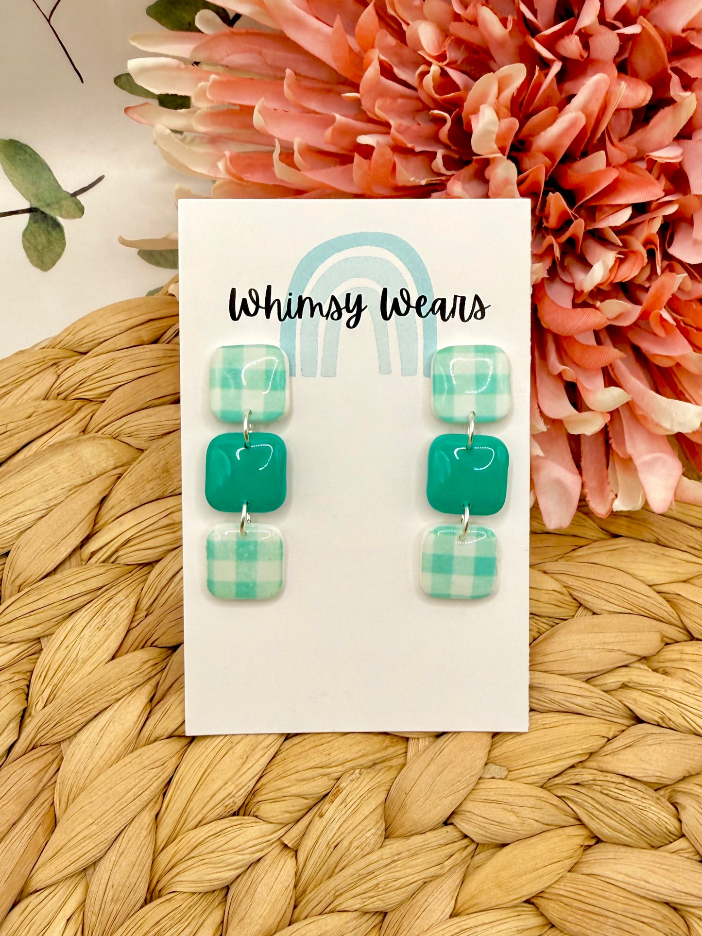 Green Gingham Squares