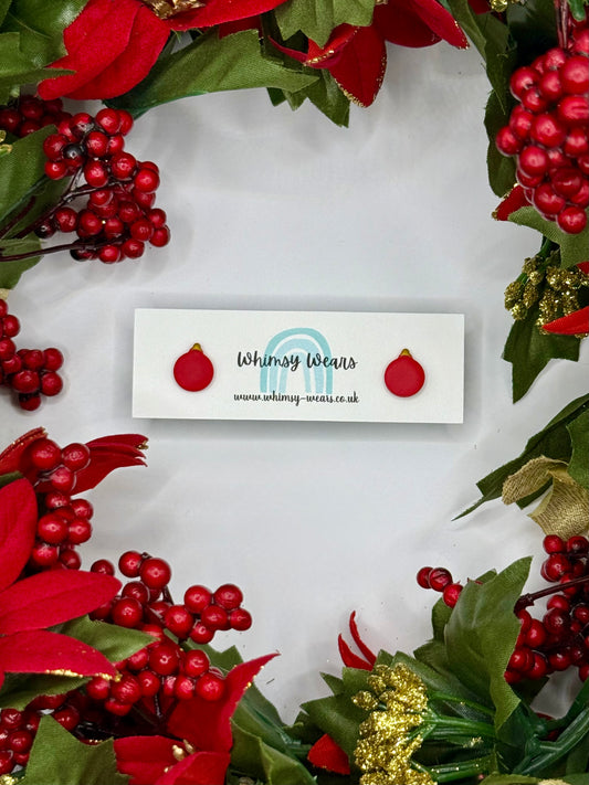 Bauble Studs - Red
