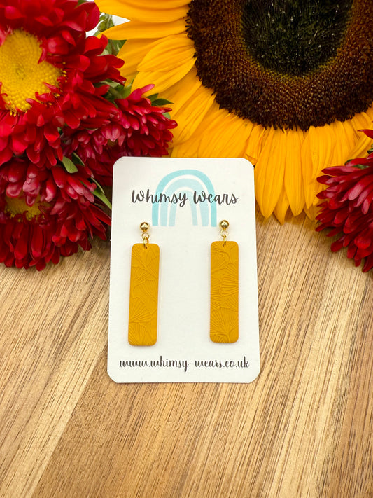 Ochre Rectangle Drop Earrings