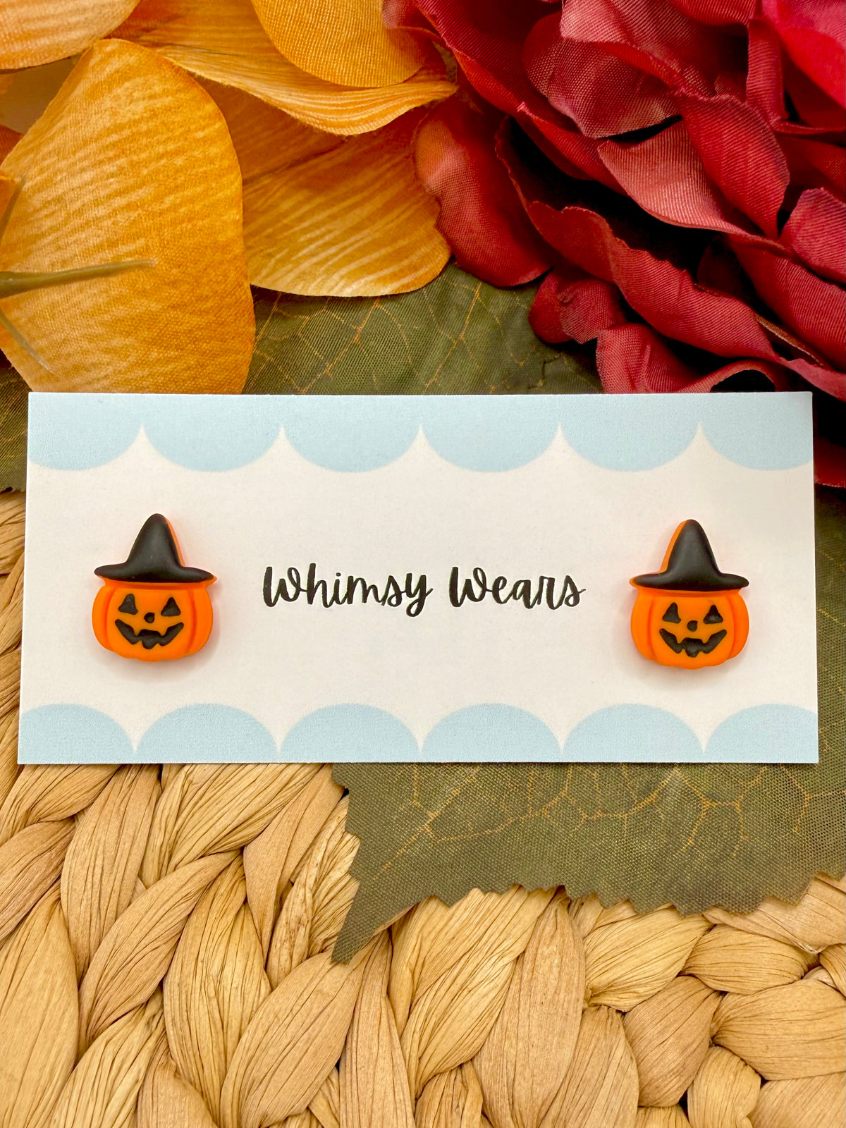 Witch Hat Pumpkin Studs