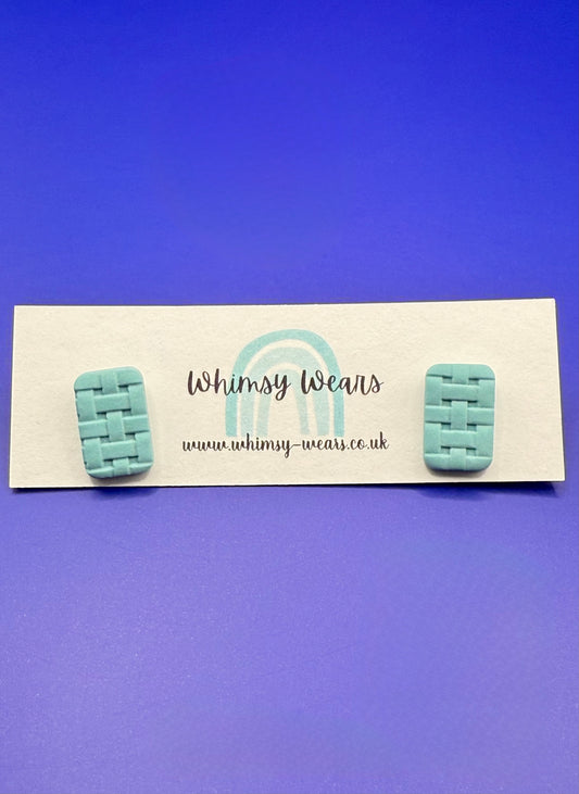 Blue Woven textured studs