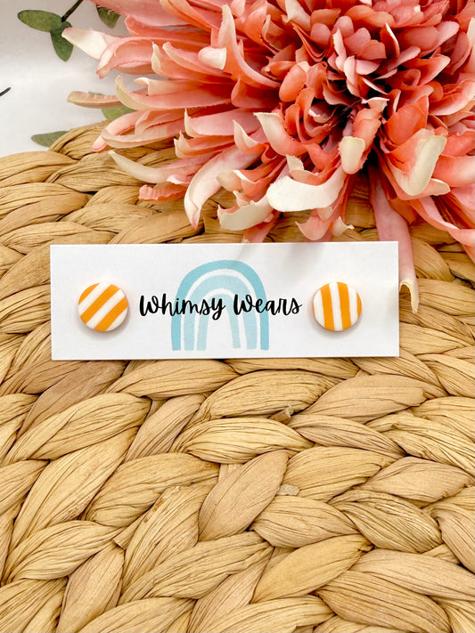 Peach Striped Studs
