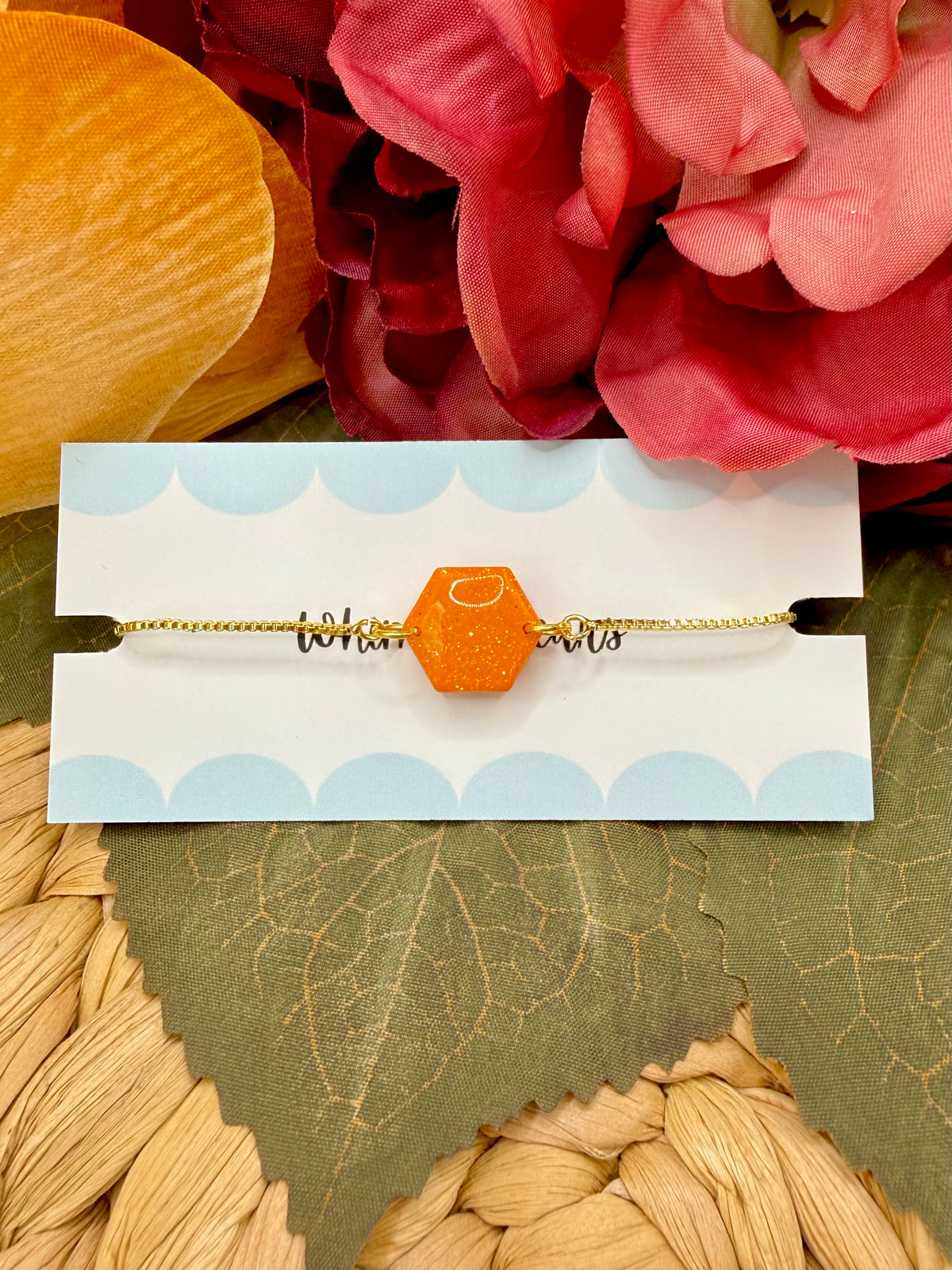 Orange Glitter Bracelet