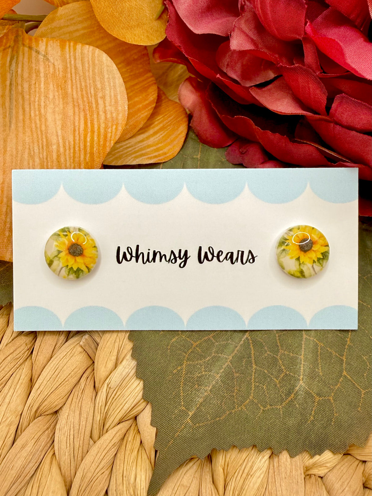 Sunflower Floral Studs