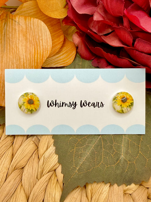 Sunflower Floral Studs