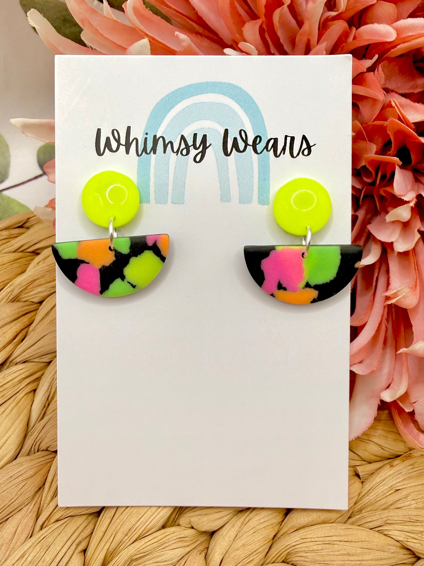 Neon Yellow Terrazzo Half Circle