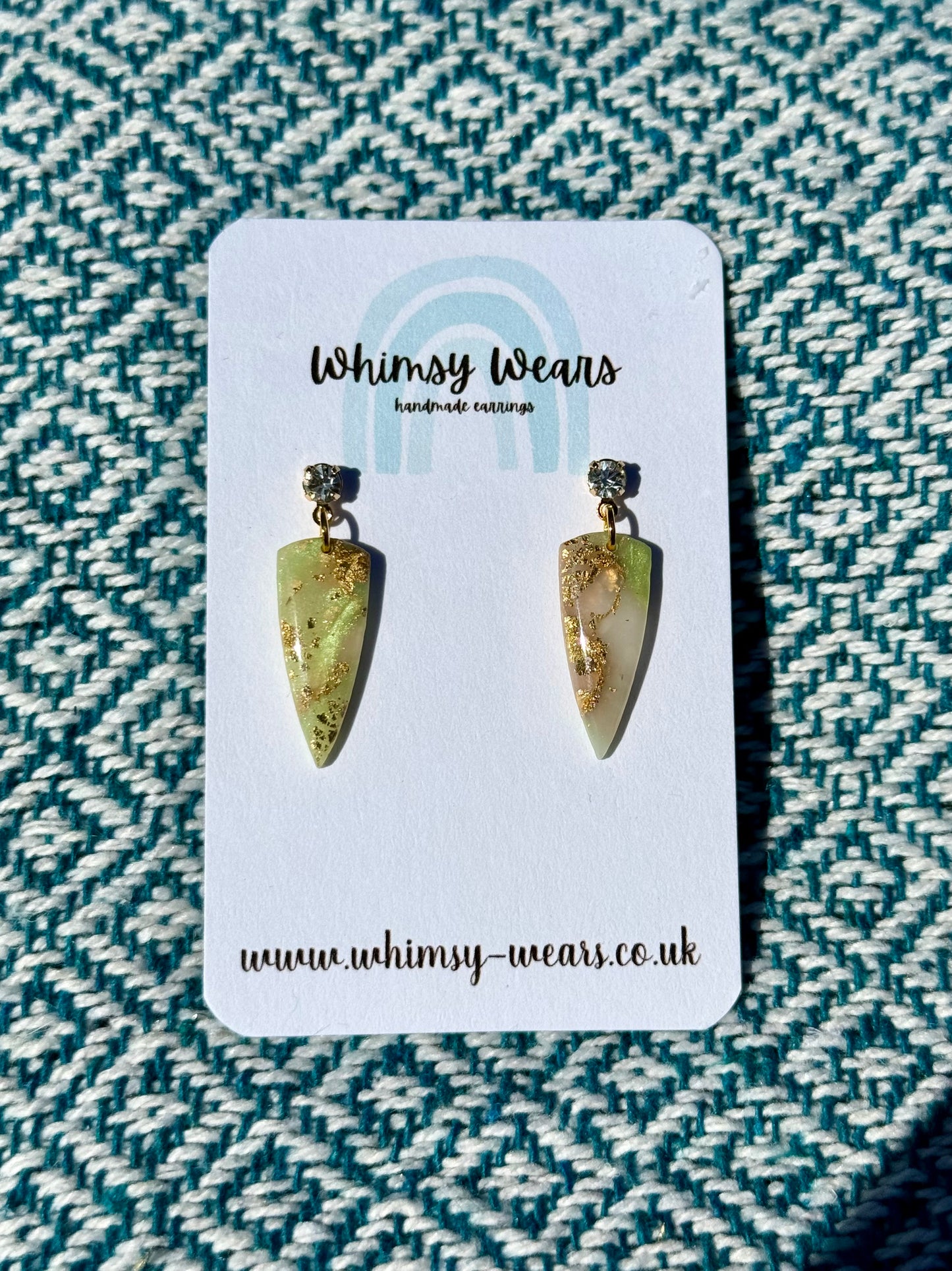 Green & Gold Marbled Small Drops