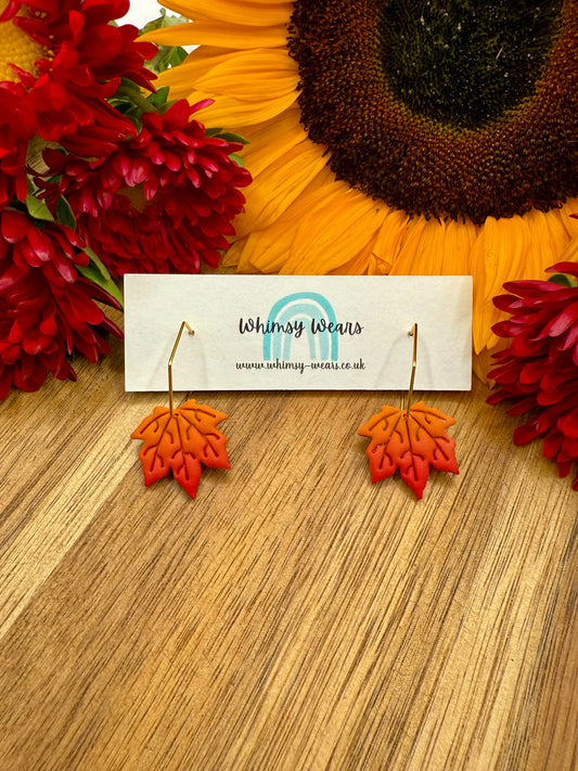 Maple Leaf Hoop Earrings
