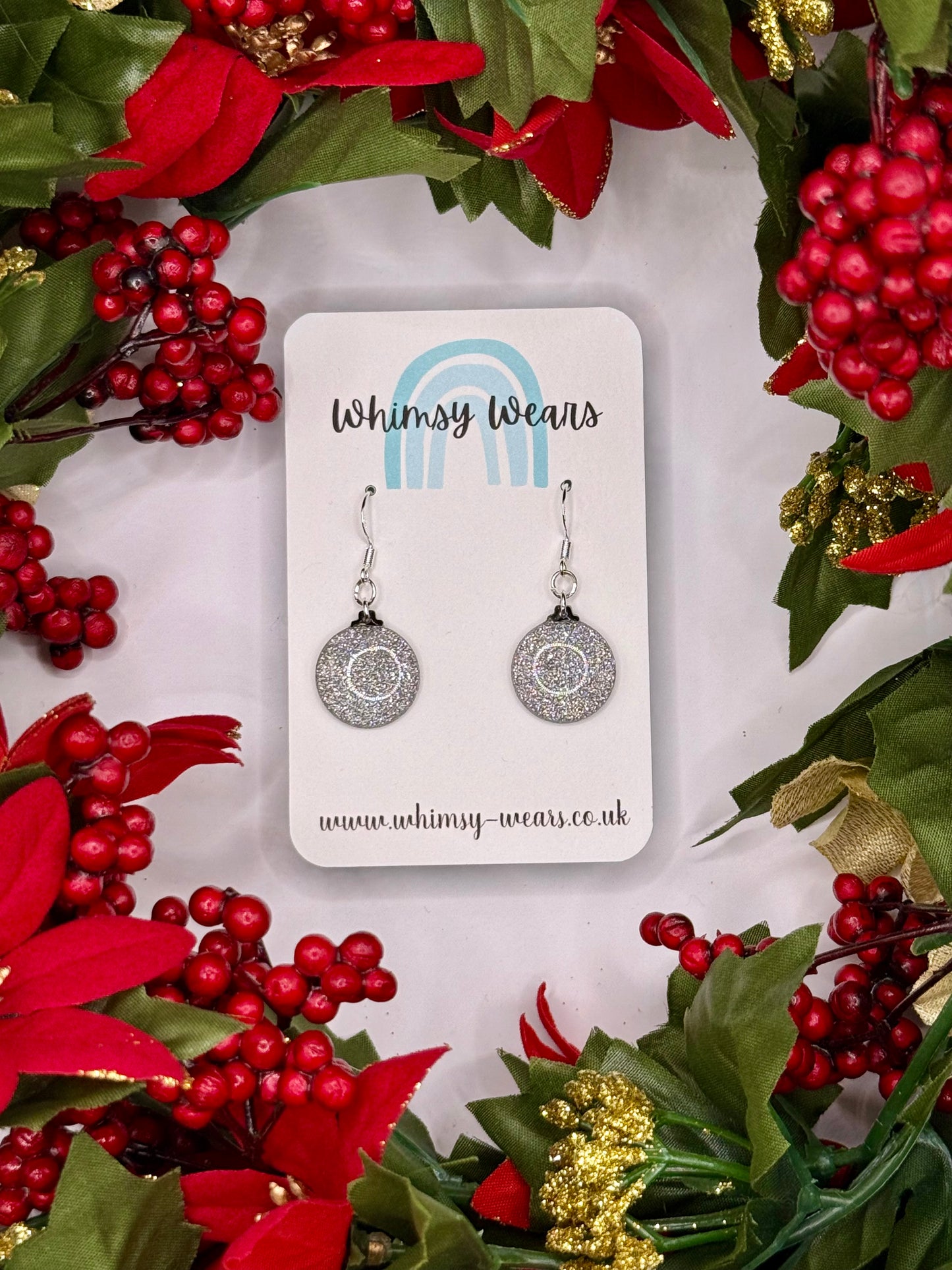 Silver Glittery Baubles