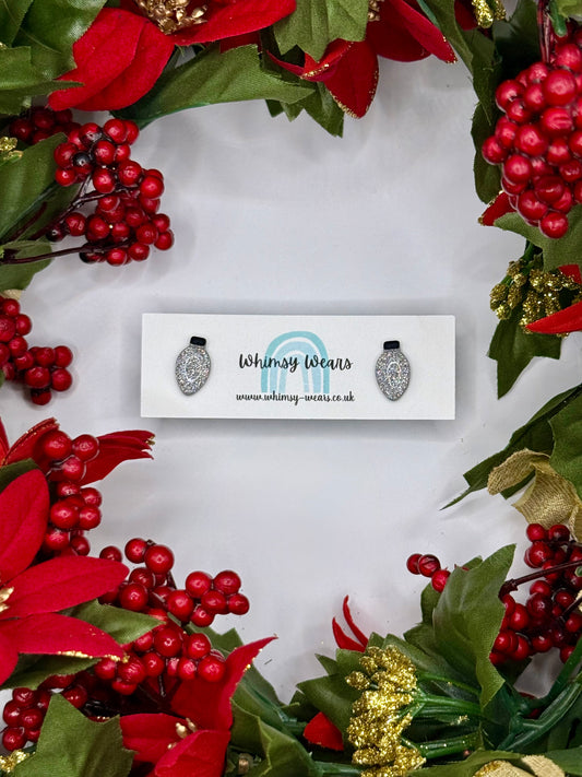 Silver Glittery Fairy Light Studs