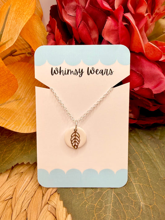 White Leaf Necklace