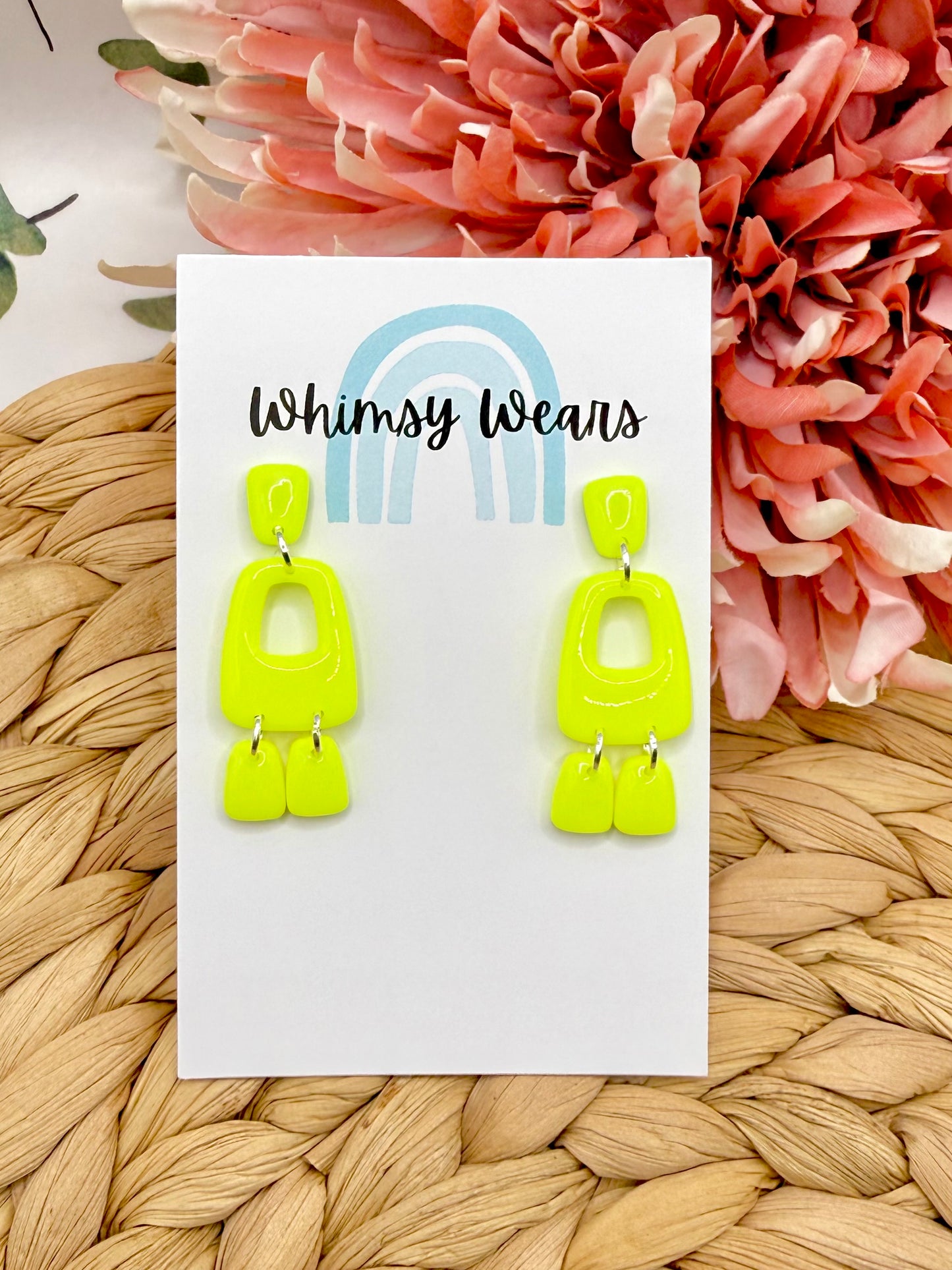 Neon Yellow Toggle Dangles