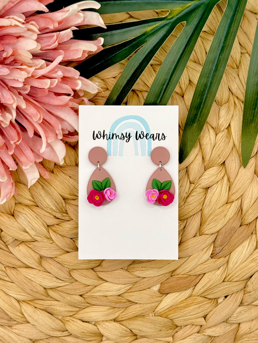 Dusty Pink Floral Droplets