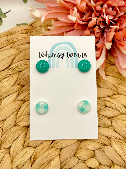 Green Gingham Stud Pack