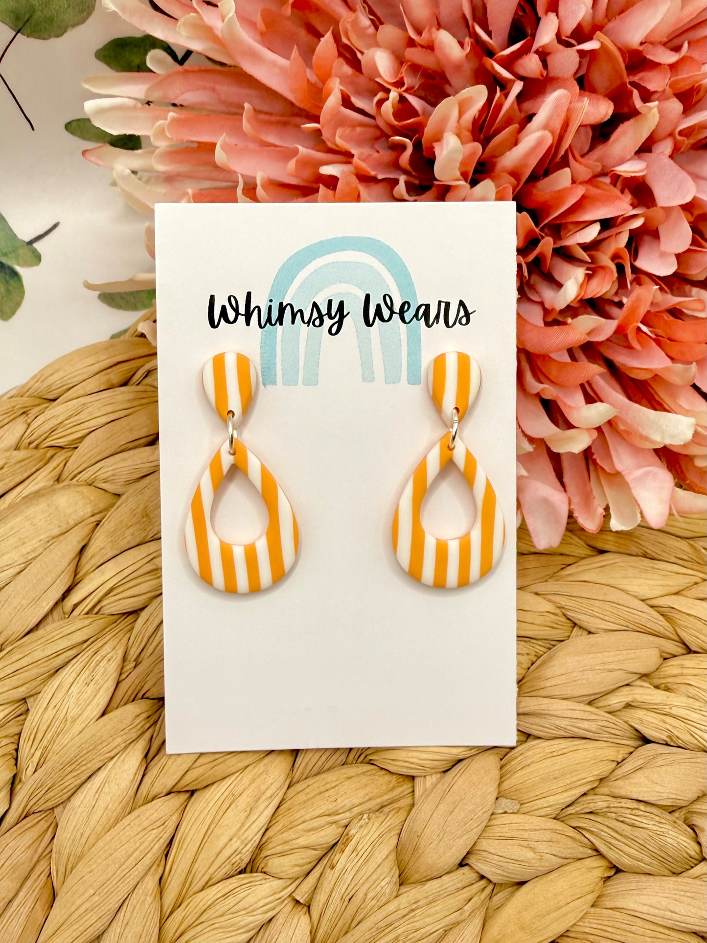 Peach Striped Droplets