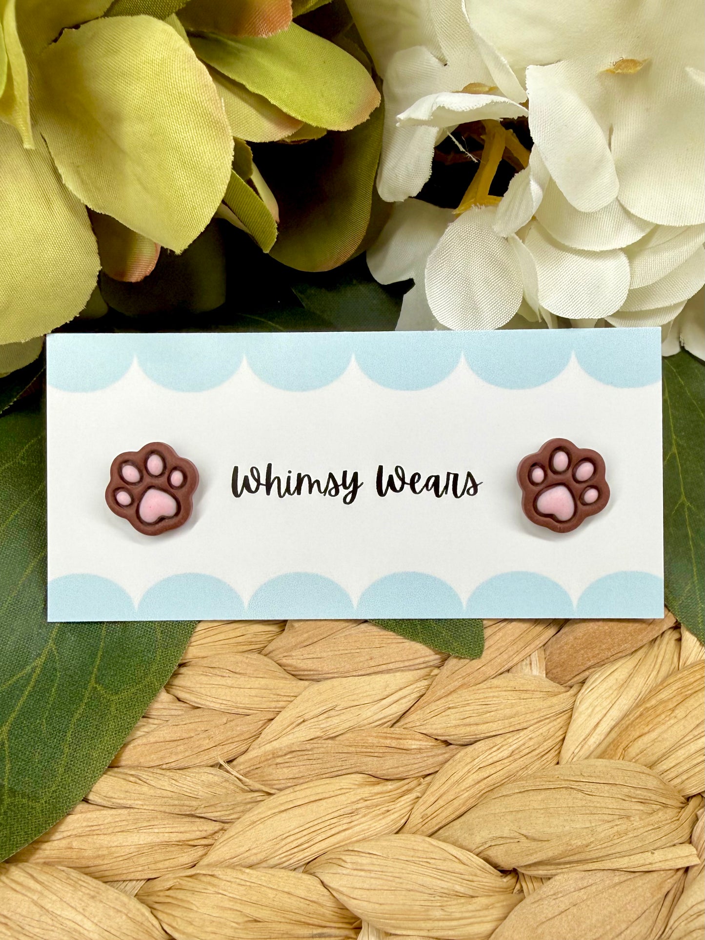 Paw Print Studs