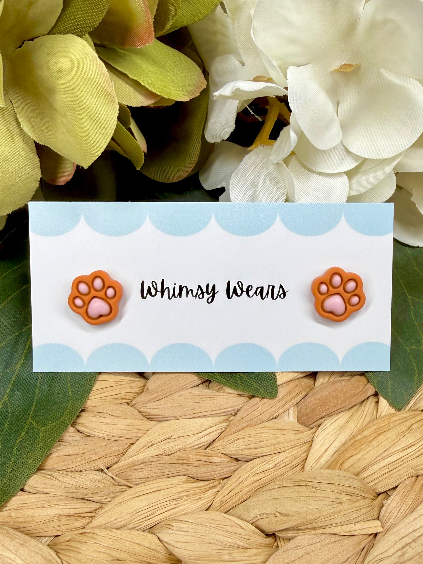 Paw Print Studs