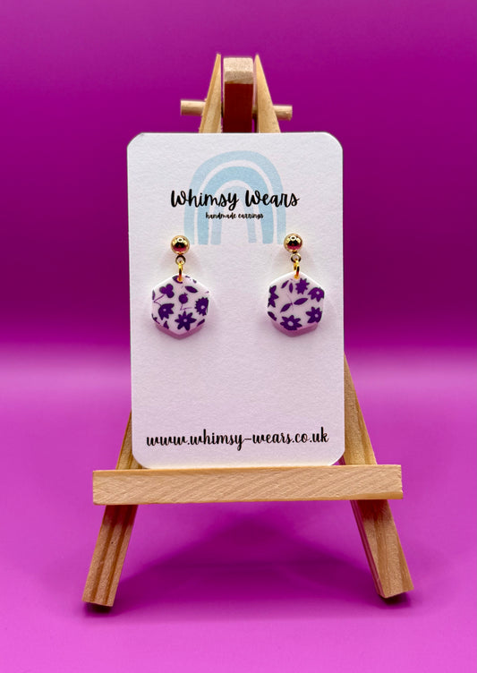 Purple Floral Hexagons