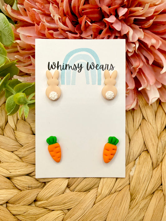 Bunny & Carrot Stud Pack