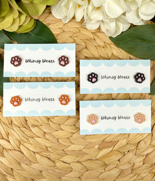 Paw Print Studs