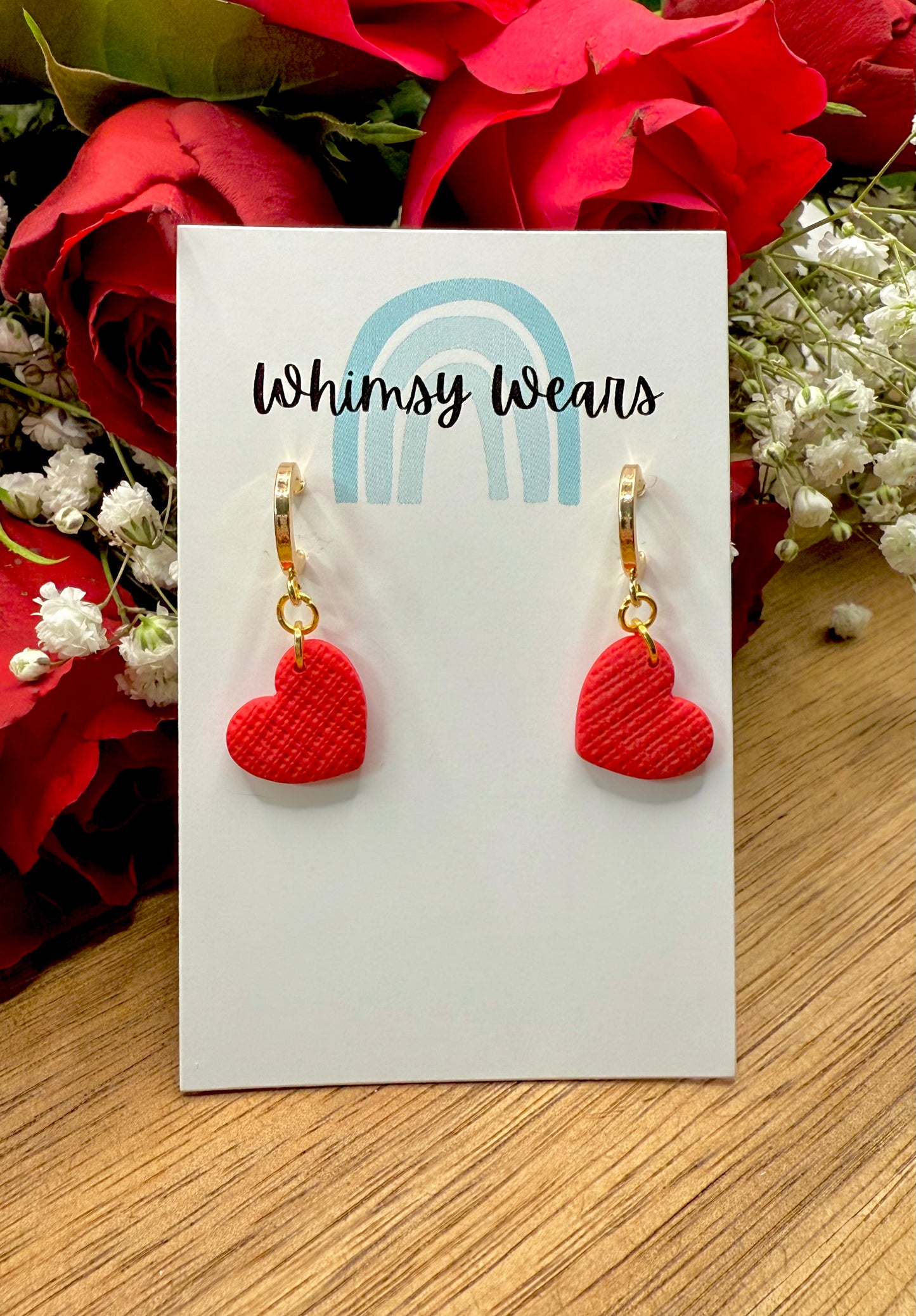 Valentines Textured Hearts - Red