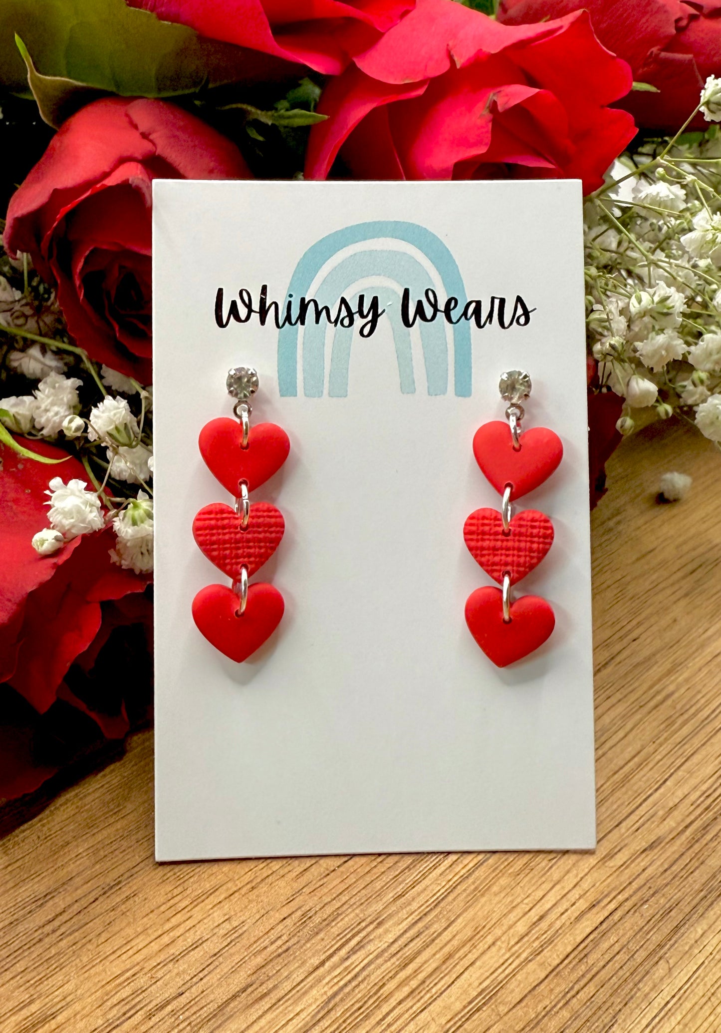 Valentines Triple Red Hearts